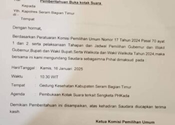 Surat KPUD Soal Buka Kotak Suara Ternyata Belum Sampai Di Polres SBT